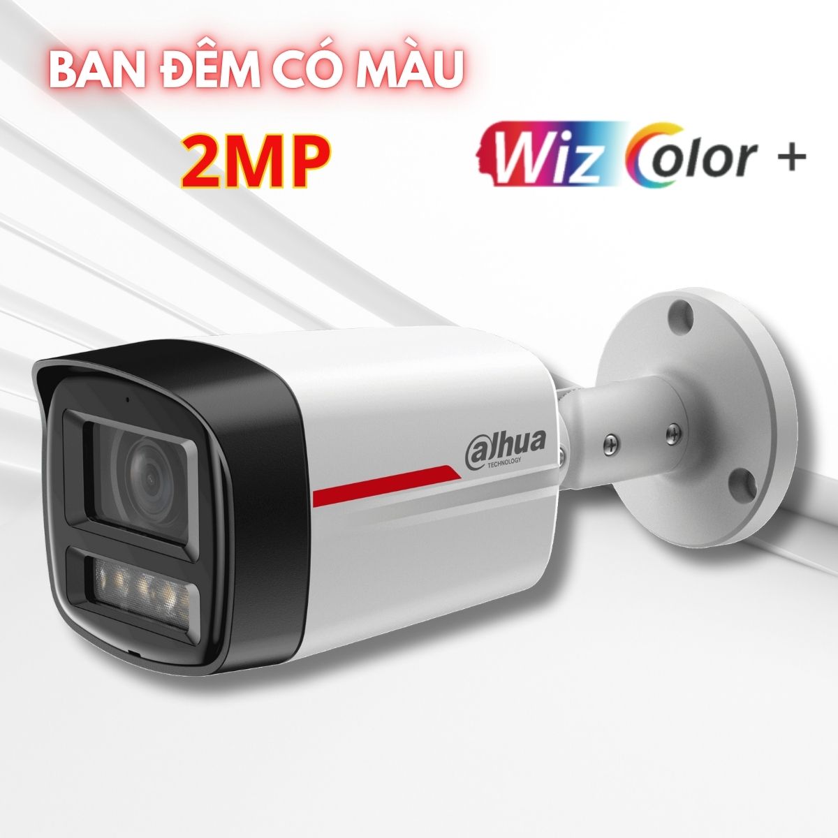 Camera Wizcolor Dahua có màu ban đêm DH-IPC-HFW2249TL-S-PRO 2MP hồng ngoại 50m, Phát hiện người và phương tiện, tích hợp mic, 120dB WDR, IP67