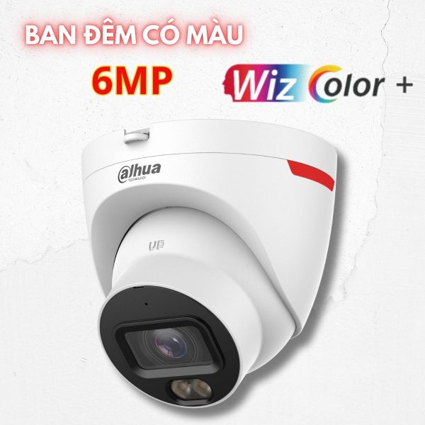 Camera nhìn đêm như ngày Wizcolor Dahua DH-IPC-HDW2649T-S-PRO 6MP hồng ngoại 30m, Điện áp DC12V hoặc PoE, 120dB WDR, IP67