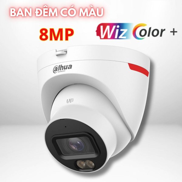 Camera nhìn đêm như ngày Wizcolor Dahua DH-IPC-HDW2849T-S-PRO 8MP hồng ngoại 30m, Phat hiện người và xe, 120dB WDR, IP67