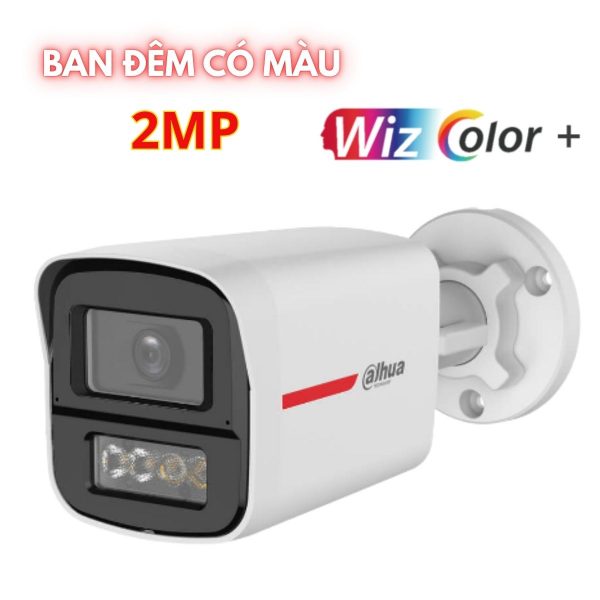 Camera ban đêm có màu WizColor Dahua HAC-HFW1249XP-IL-A-PRO 2MP HDCVI tích hợp AI-ISP siêu thông minh, Mic, Hồng ngoại 50m