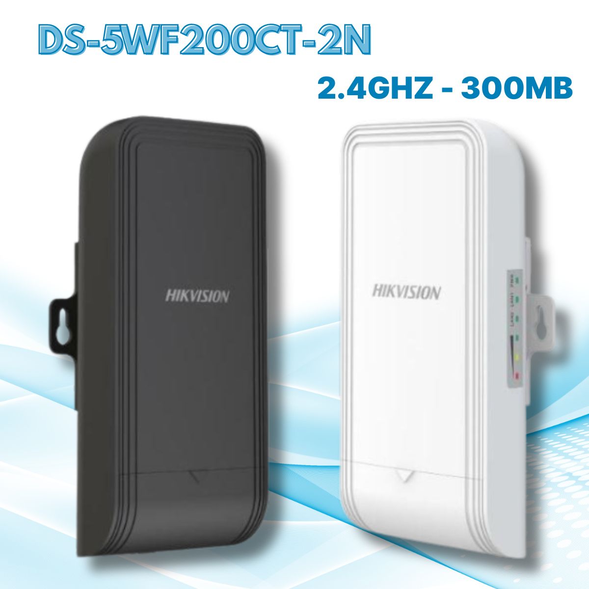 Bộ thu phát sóng không dây cho thang máy Hikvision DS-5WF200CT-2N 2.4Ghz, Băng thông 300Mb, Khoảng cách đến 500m, PoE, IP55