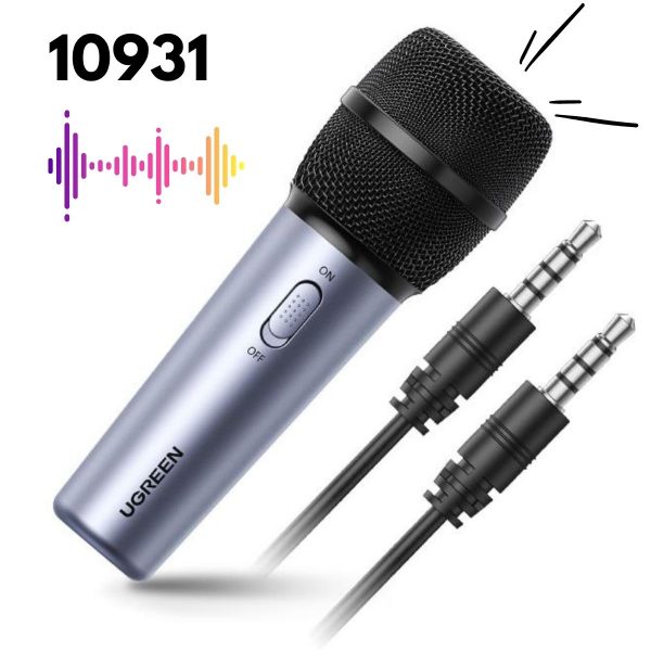 Microphone có dây dùng để livestream,hát Karaoke Ugreen 10931 Cổng kết nối 3.5mm