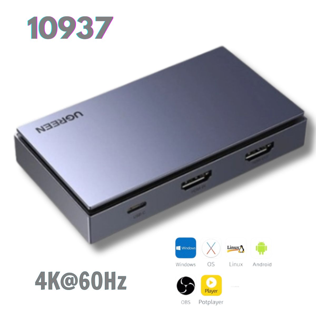Thiết bị ghi hình hỗ trợ Livestream Capture HDMI 4K@60Hz Ugreen 10937 chính hãng