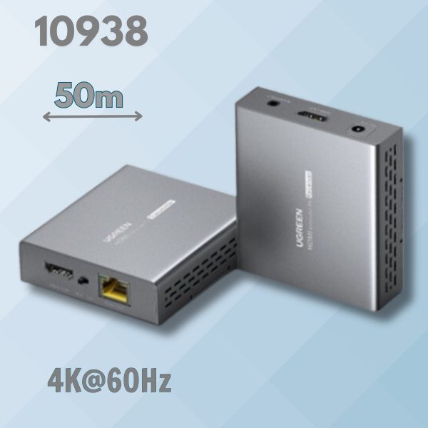 Bộ kéo dài tín hiệu HDMI 2.0 qua cáp mạng Lan 50m Ugreen 10938 hỗ trợ 4K2K cao cấp