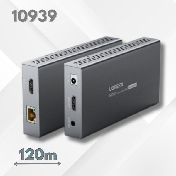 Bộ Chuyển HDMI 2.0 Qua Cáp Mạng 120M Ugreen 10939 Hỗ Trợ 4K@60Hz, Nguồn DC 24V
