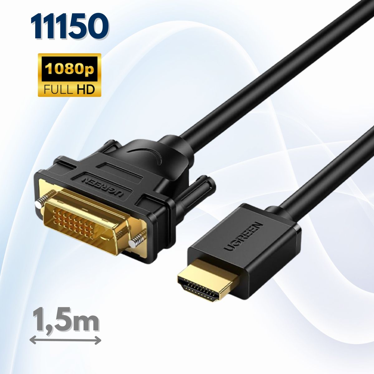 Cáp chuyển đổi HDMI to DVI 24+1 Ugreen 11150 Màu đen Dài 1,5m HD106 chính hãng