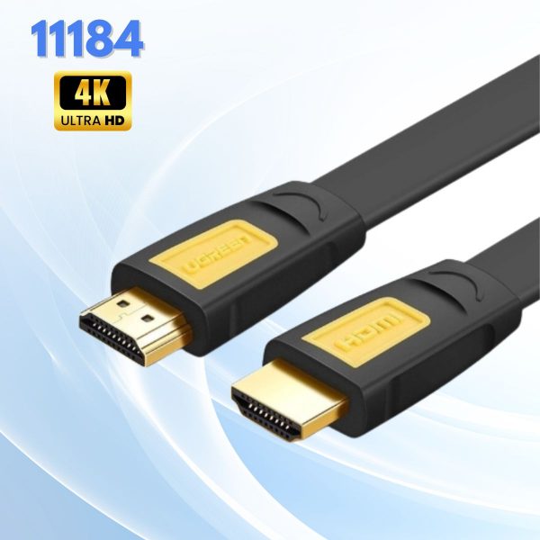 Cáp tín hiệu HDMI chuẩn 1.4 Ugreen 11184 1.5M Màu vàng Hỗ trợ phân giải 4K*2K cáp dẹt HD101