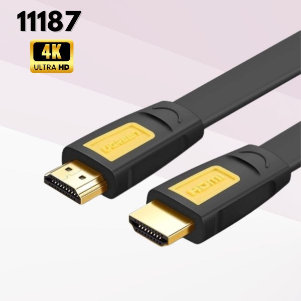 Cáp tín hiệu HDMI chuẩn 1.4 Ugreen 11187 5M màu vàng, Hỗ trợ phân giải 4K*2K cáp dẹt HD101