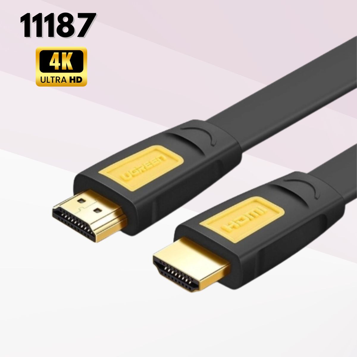 Cáp tín hiệu HDMI chuẩn 1.4 Ugreen 11187 5M màu vàng, Hỗ trợ phân giải 4K*2K cáp dẹt HD101