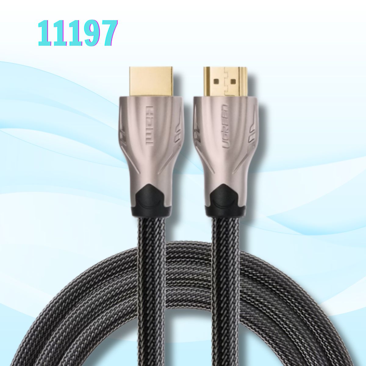 Cáp tín hiệu HDMI Ugreen 11197 15M màu đen, Vỏ bọc lưới cao cấp HD102, Hỗ trợ 4K2K, Full HD