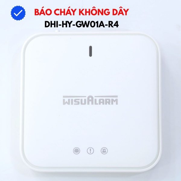 Trung tâm báo cháy không dây Dahua Wisualarm DHI-HY-GW01A-R4, Giao tiếp Ethernet và Wifi, Hỗ trợ 4 đèn led thông báo