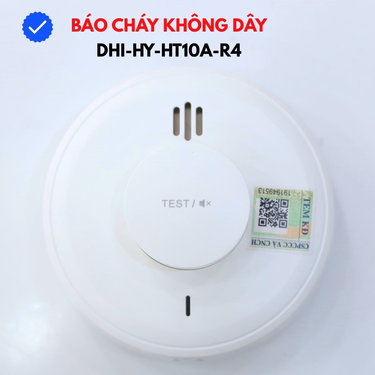 Đầu báo nhiệt liên kết không dây Dahua Wisualarm DHI-HY-HT10A-R4 chuẩn A1 và cố định ( 54°C - 65°C ), Kết nối 24 thiết bị, Cảnh báo pin yếu