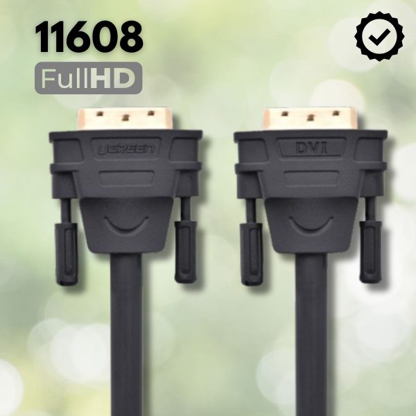 Cáp tín hiệu DVI 24+1 DV101 Ugreen 11608 5M màu Đen, Đầu cắm mạ vàng 24K