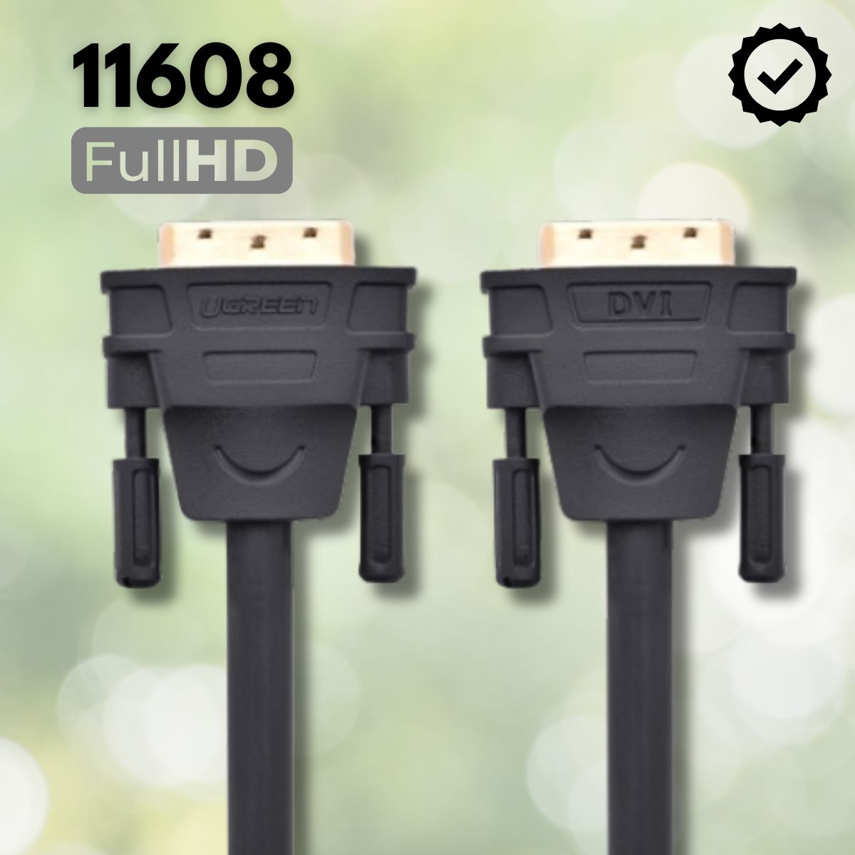 Cáp tín hiệu DVI 24+1 DV101 Ugreen 11608 5M màu Đen, Đầu cắm mạ vàng 24K