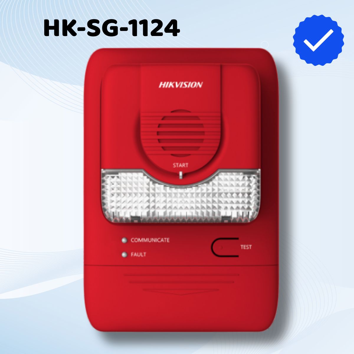 Còi đèn báo động Lora Hikfire HK-SG-1124 Báo động âm thanh ≥85 dB & đèn chớp, Trang bị nút bấm tự động kiểm tra, tắt báo động, nguồn 12VDC