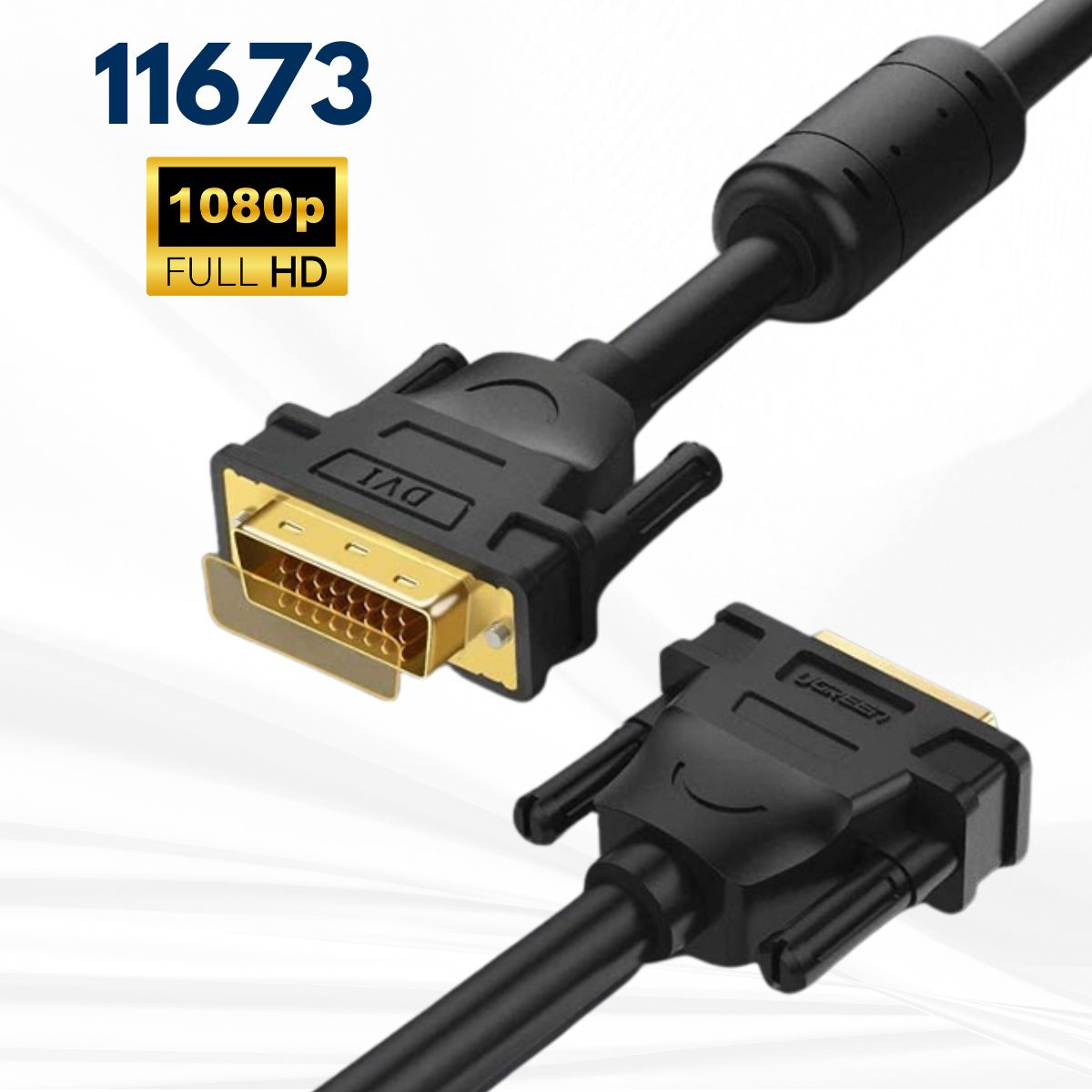 Cáp chuyển VGA to VGA Ugreen 11673 dài 1m, màu đen, Hỗ trợ độ phân giải Full HD, Tương thích nhiều thiết bị