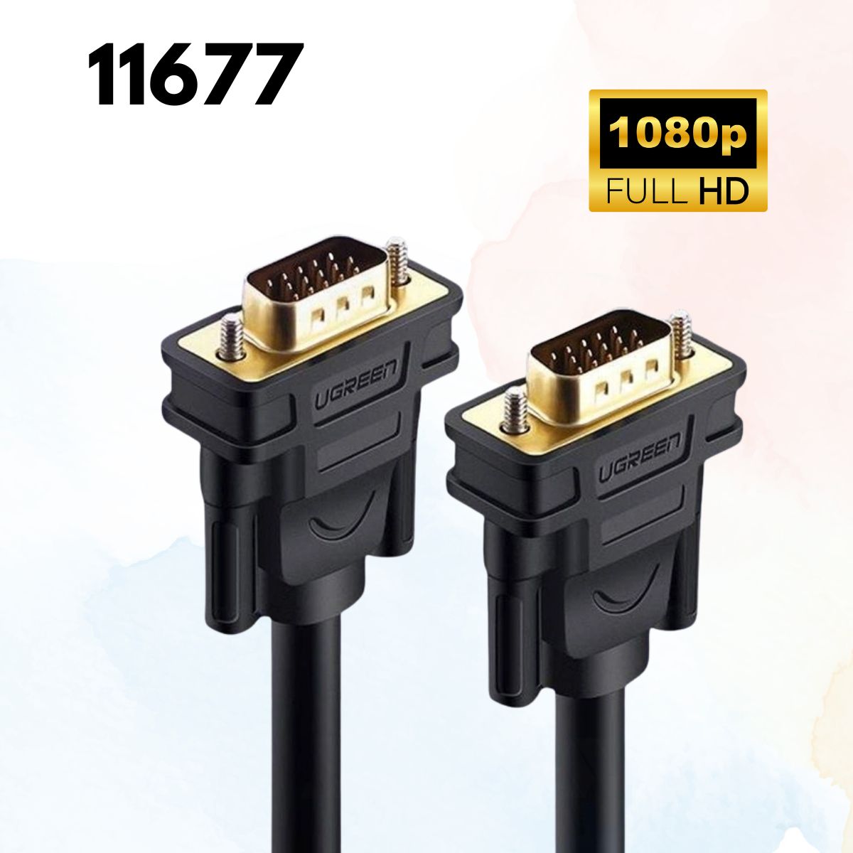 Cáp chuyển đổi DVI 24+5 sang VGA DV10 Ugreen 11677 2M màu đen, Độ phân giải 1080p, Đầu nối mạ vàng 24K