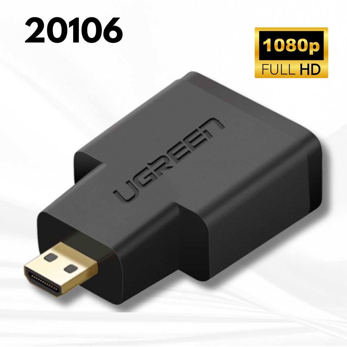 Đầu chuyển đổi Micro HDMI sang HDMI Ugreen 20106 màu đen, Truyền tải hình ảnh sắc nét, Đầu cắm mạ vàng
