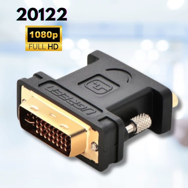 Đầu nối DVI 24+5 to VGA Ugreen 20122 màu đen, Hỗ trợ độ phân giải Full HD, Đầu mạ vàng cao cấp