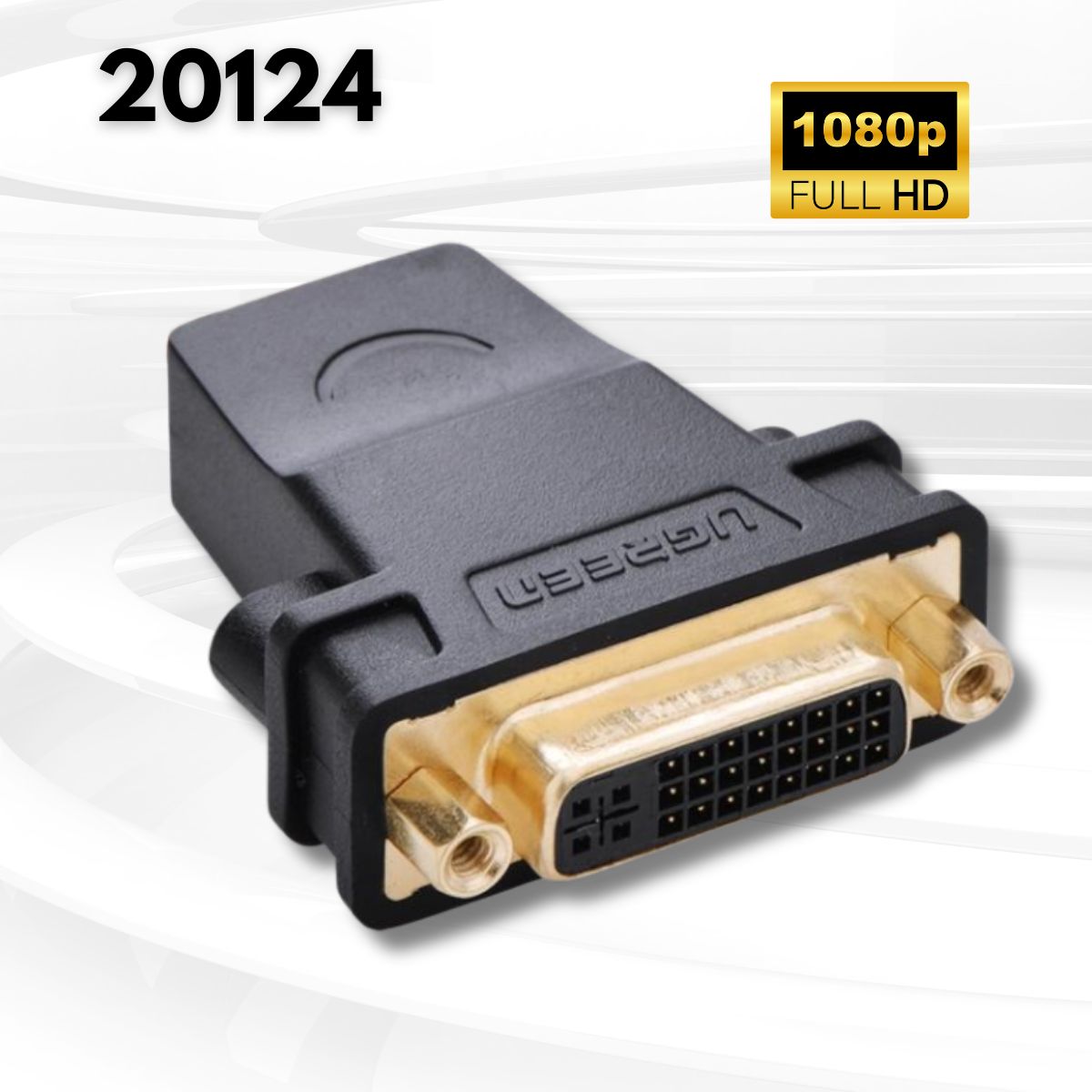 Đầu chuyển đổi DVI 24+1 to HDMI chính hãng Ugreen 20124 màu đen, Đầu mạ vàng chống ăn mòn