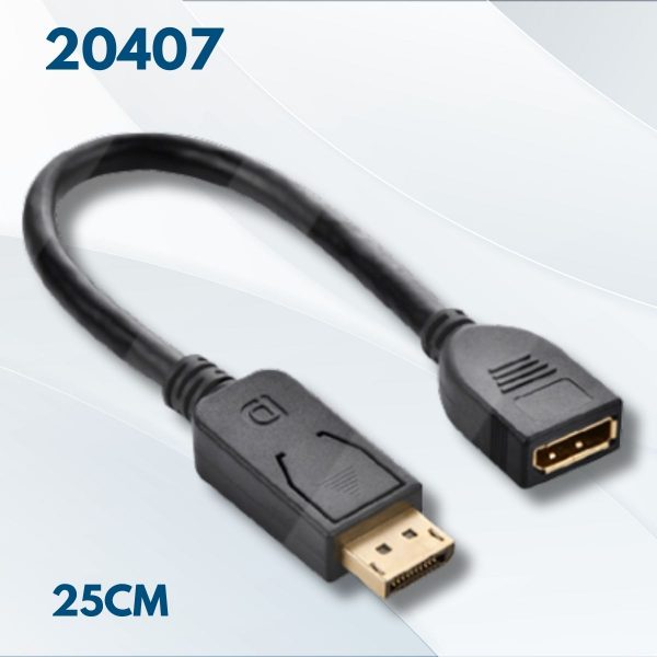 Cáp nối dài Displaypor chuẩn V1.1 Ugreen 20407 25cm Màu đen, 5V-10.8Gbps/s.