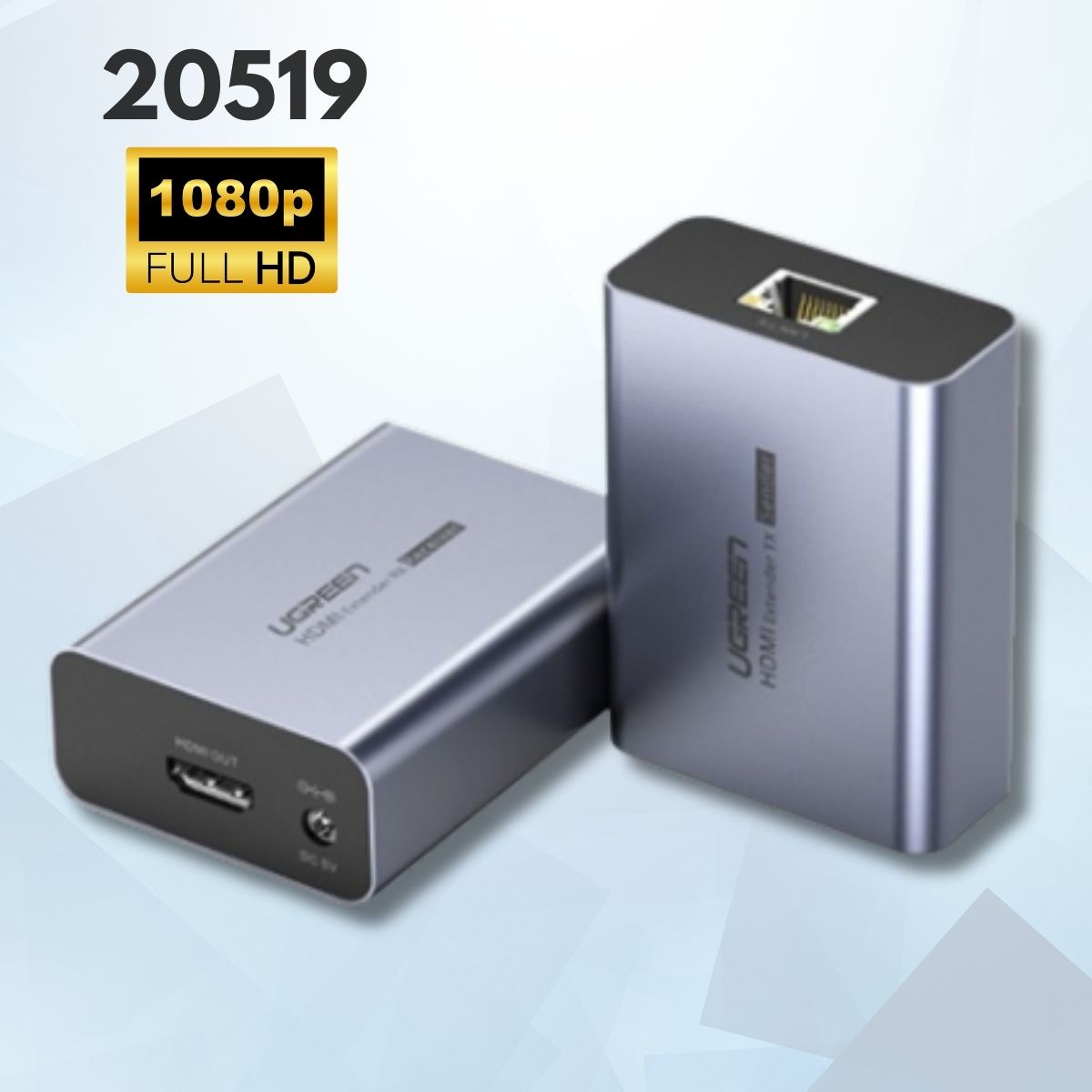 Bộ chuyển HDMI qua cáp mạng 70m Ugreen 20519 CM445 Hỗ trợ 4K30Hz, FullHD 1080P@60Hz