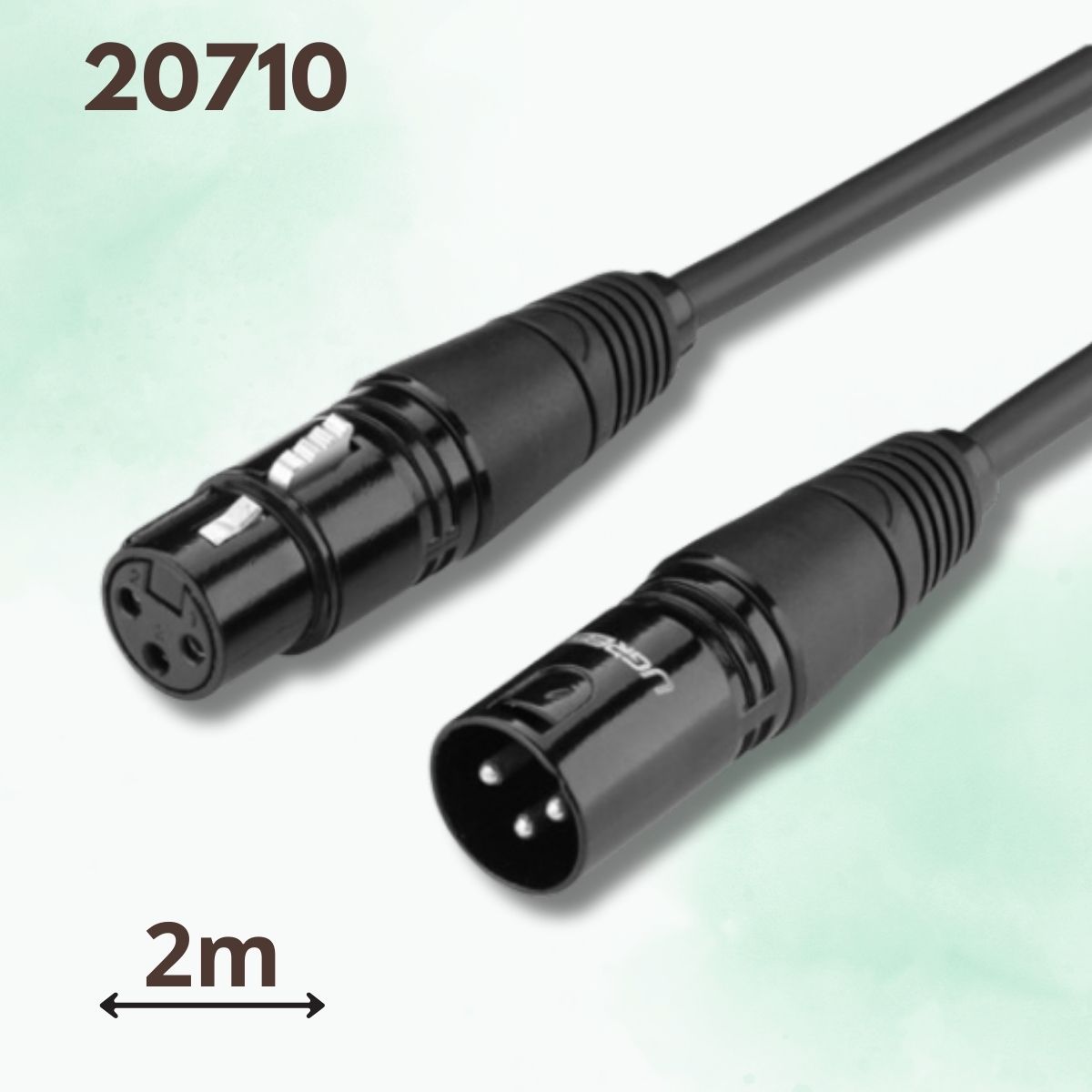 Cáp nối dài Microphone Canon âm thanh AV130 Ugreen 20710 2m màu đen, Dây nhựa PVC có lớp chổng nhiễu