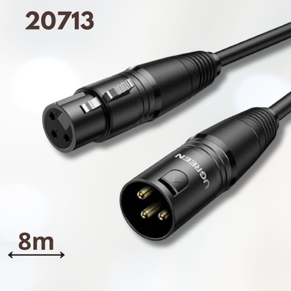 Cáp nối dài Microphone Canon âm thanh AV130 Ugreen 20713 8m Màu đen, Chống nhiễu tốt