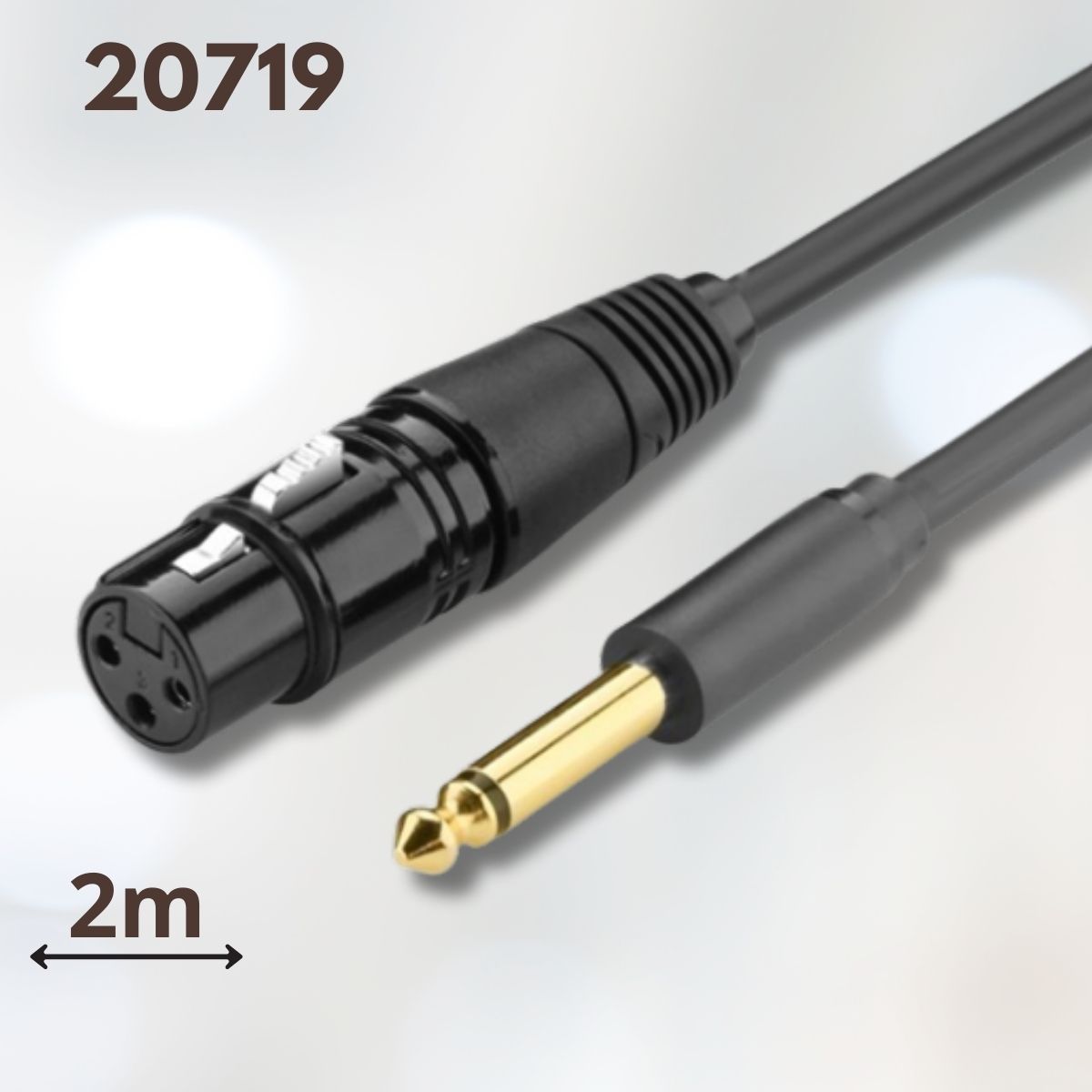 Cáp âm thanh 6.5mm sang Canon âm AV131 Ugreen 20719 2M màu Đen