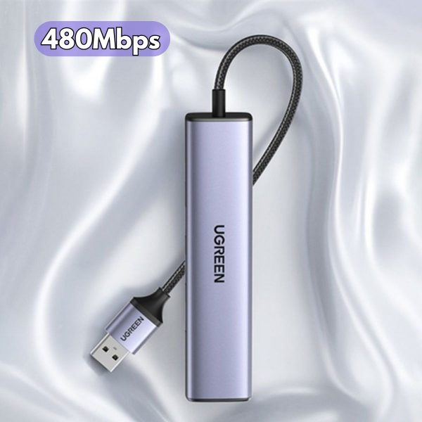 Bộ chia USB 2.0 ra 3 cổng USB 2.0 + Lan 10/100 Mbps Ugreen 20900 CM475, Tốc độ truyền 480Mbps