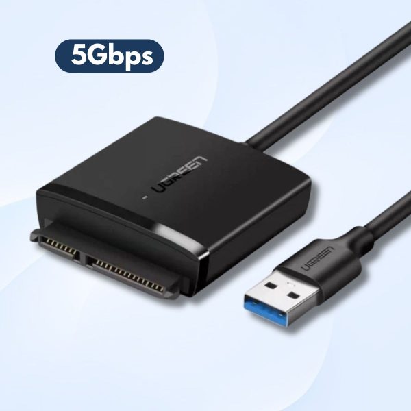 Cáp chuyển USB 3.0 sang Sata 2.5 - 3.5 inch Ugreen 26013 CM257, Hổ trợ nguồn 12V2A chuẩn cắm EU 60561EU