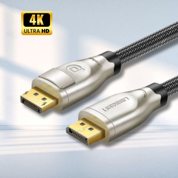 Cáp 2 đầu Displayport V1.2 Ugreen 30118 dài 1m, Hỗ trợ 4K*2K 60GHz, Vỏ bện nylon cao cấp