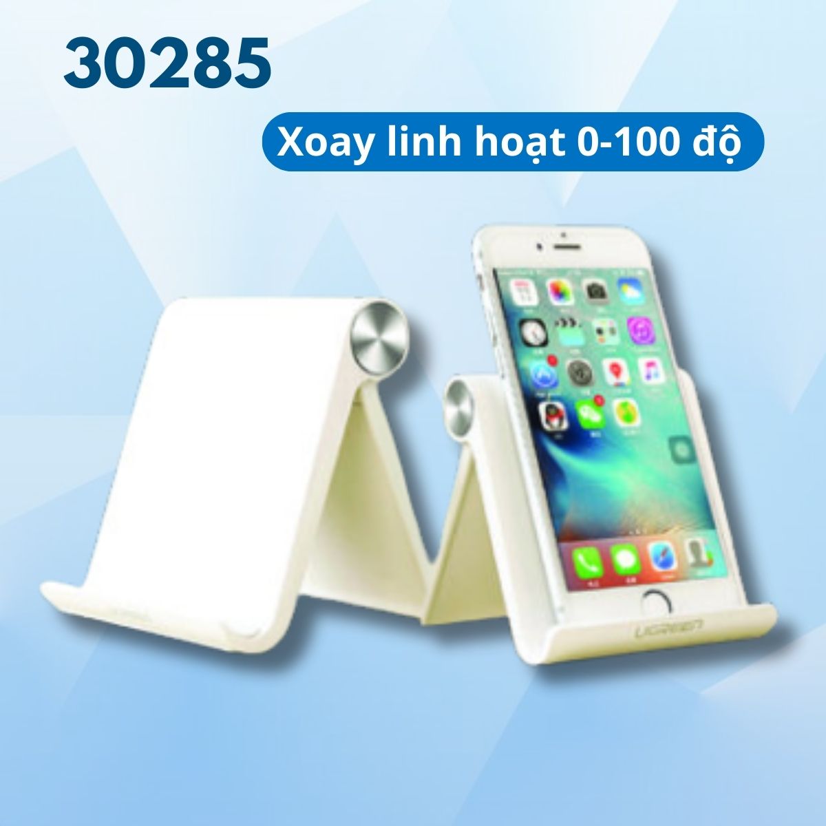 Giá đỡ Điện thoại + Máy tính bảng để bàn Ugreen 30285  LP106 màu trắng,  Nhựa ABS cao cấp