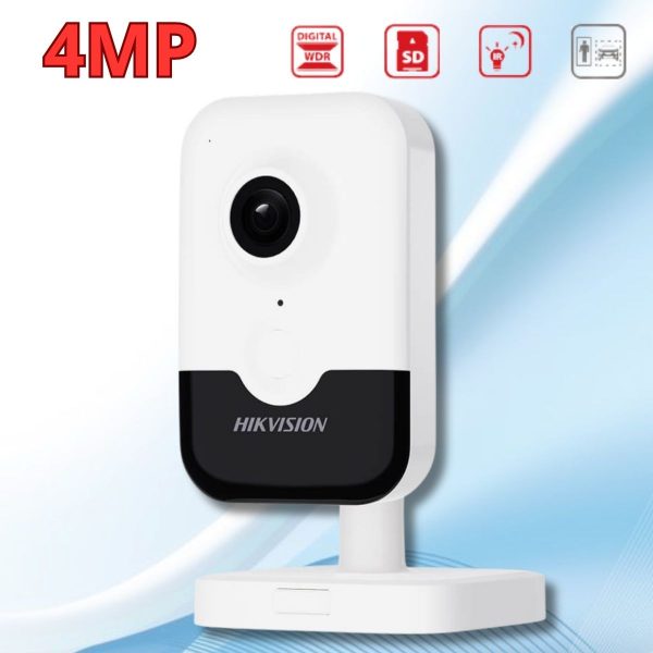 Camera Wifi không dây Hikvision DS-2CD2443G2-IW Cube 4MP Quay 360°, Phát hiện chuyển động chính xác, Giảm báo động giả, Loa & Mic