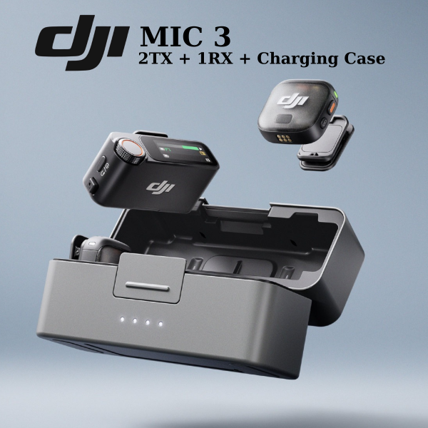 DJI Mic 3 (2TX + 1RX + charging case) (FCC) Hỗ trợ Lossless Audio, Chống nhiễu, Khử ồn, Thời gian sử dụng 28 tiếng