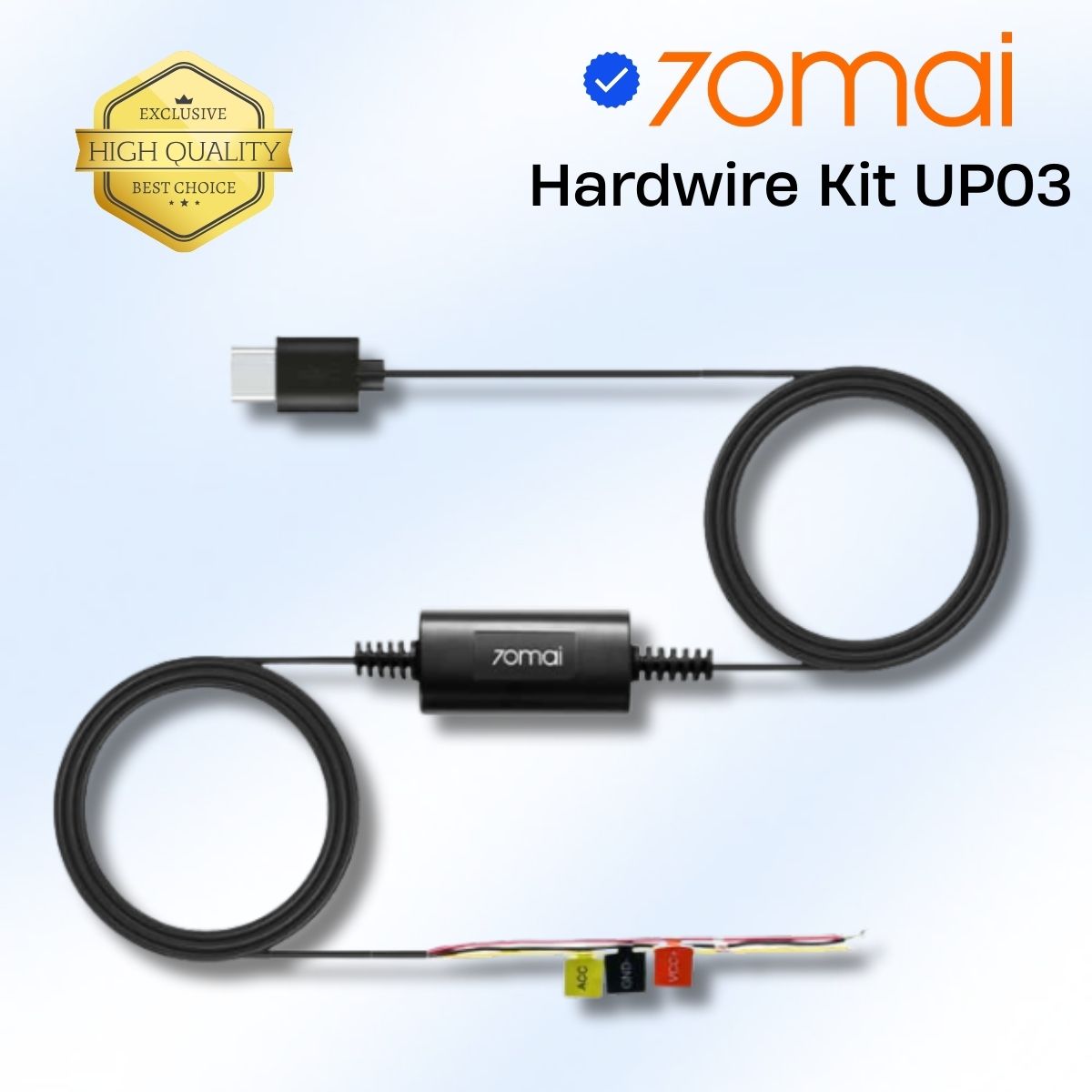 Bộ Hardwire Kit 70mai UP03 cho camera hành trình 70mai A810, A510, M310, M500, Omni X200 chân Type-C, Giám sát đỗ xe 24h