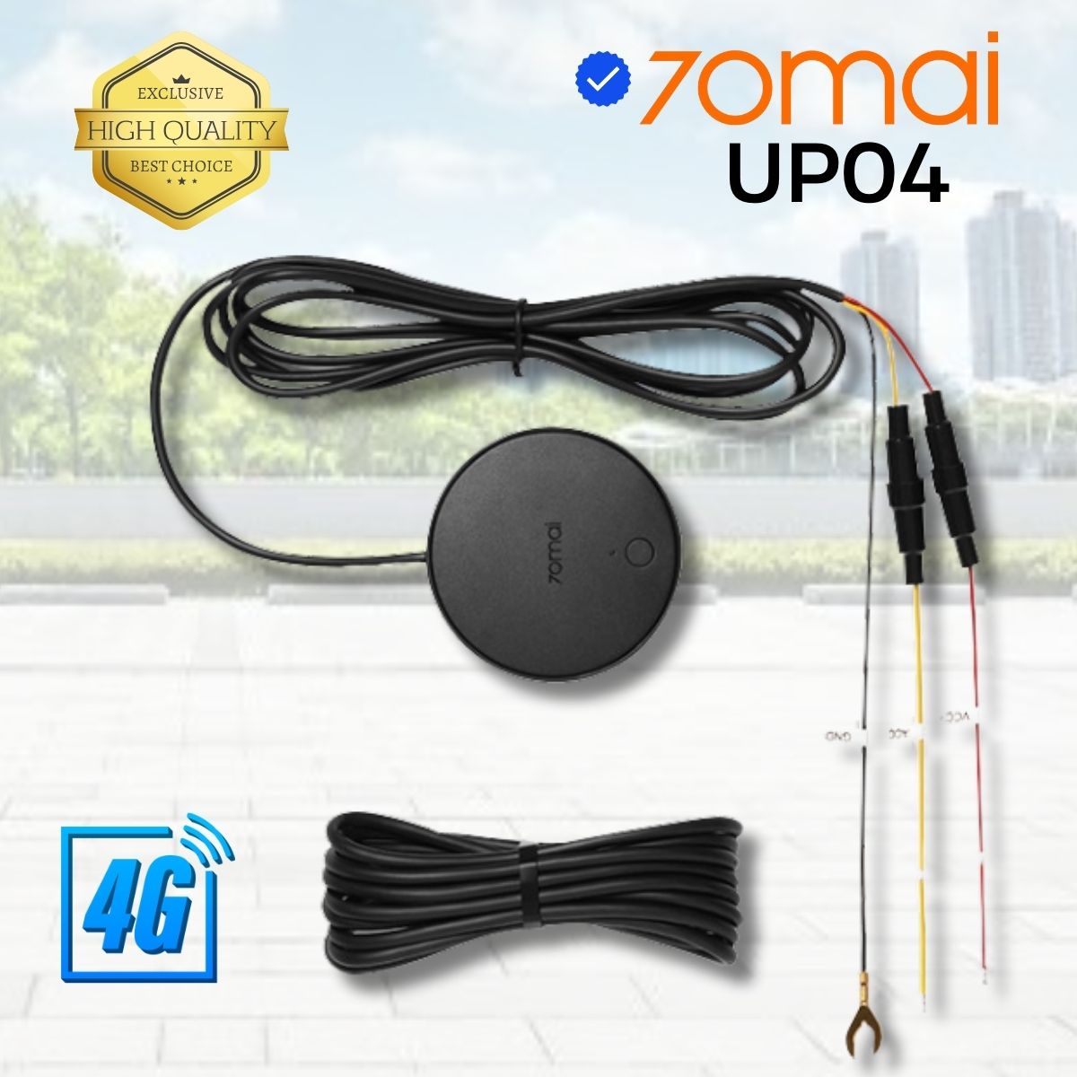 Bộ Hardwire Kit UP04 4G cho camera hành trình 70mai  A810, A510, X200, Tích hợp GPS