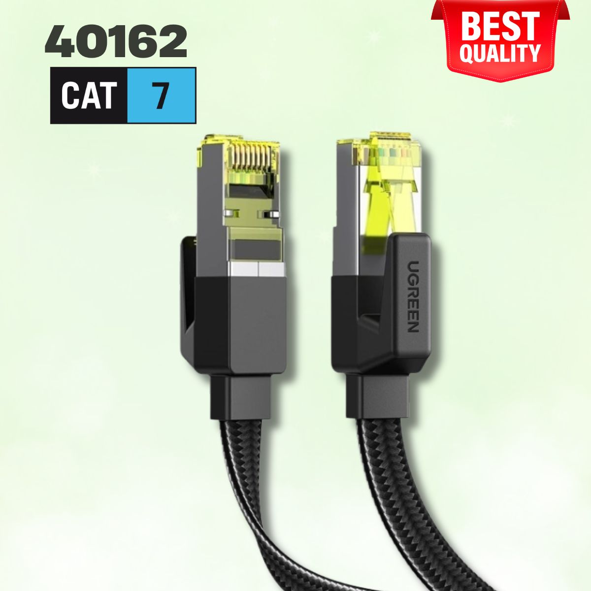 Cáp mạng CAT7 đúc sẵn Ugreen 40162 dài 3M, Dây dẹt, Tốc độ 10Gbps 600Mhz 30AWG U/FTP