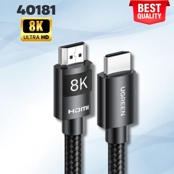 Cáp HDMI 2.1 8K60Hz Dài 3M Ugreen 40181 HD150, Hỗ trợ eARC HDR 48Gbps, Khả năng tương thích rộng