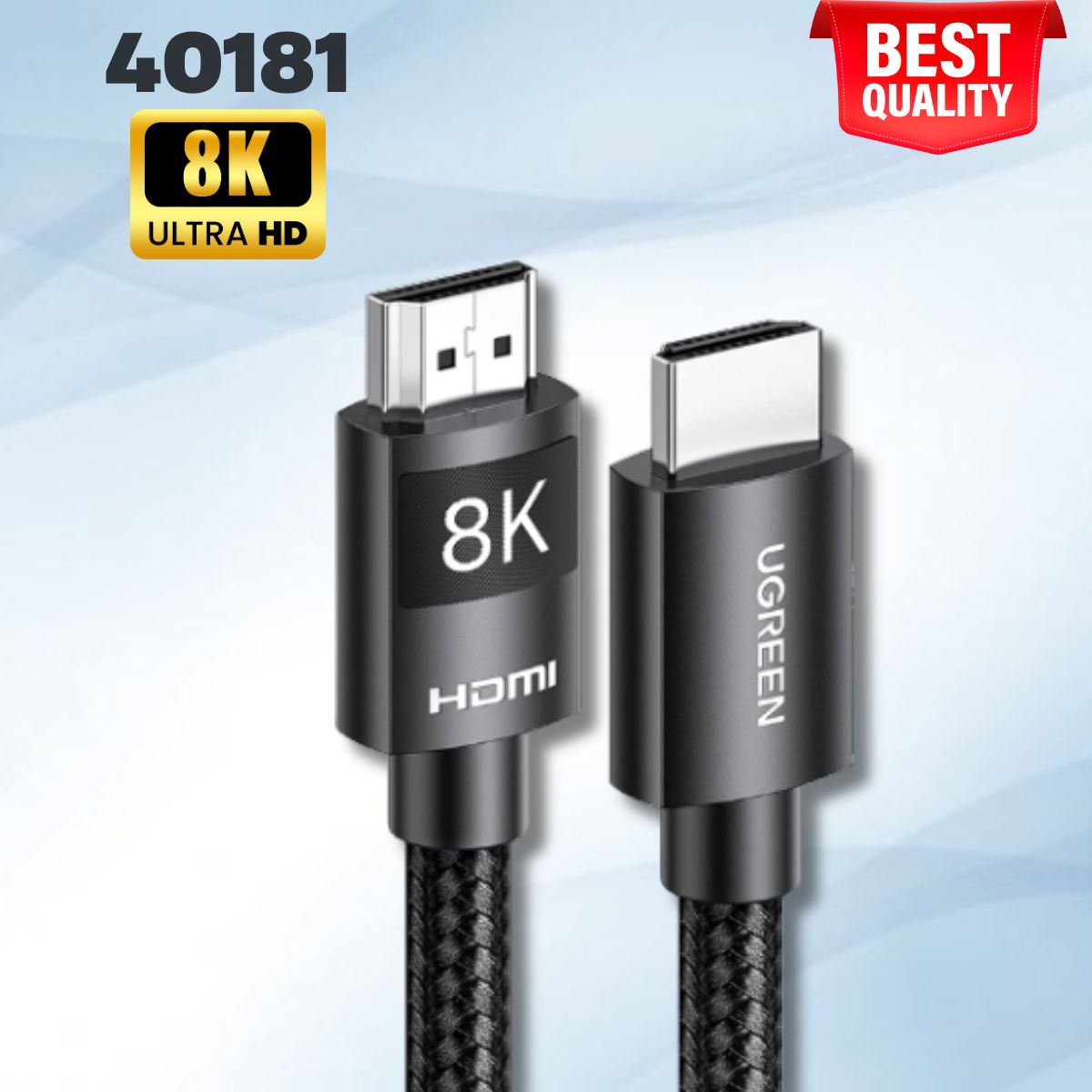 Cáp HDMI 2.1 8K60Hz Dài 3M Ugreen 40181 HD150, Hỗ trợ eARC HDR 48Gbps, Khả năng tương thích rộng