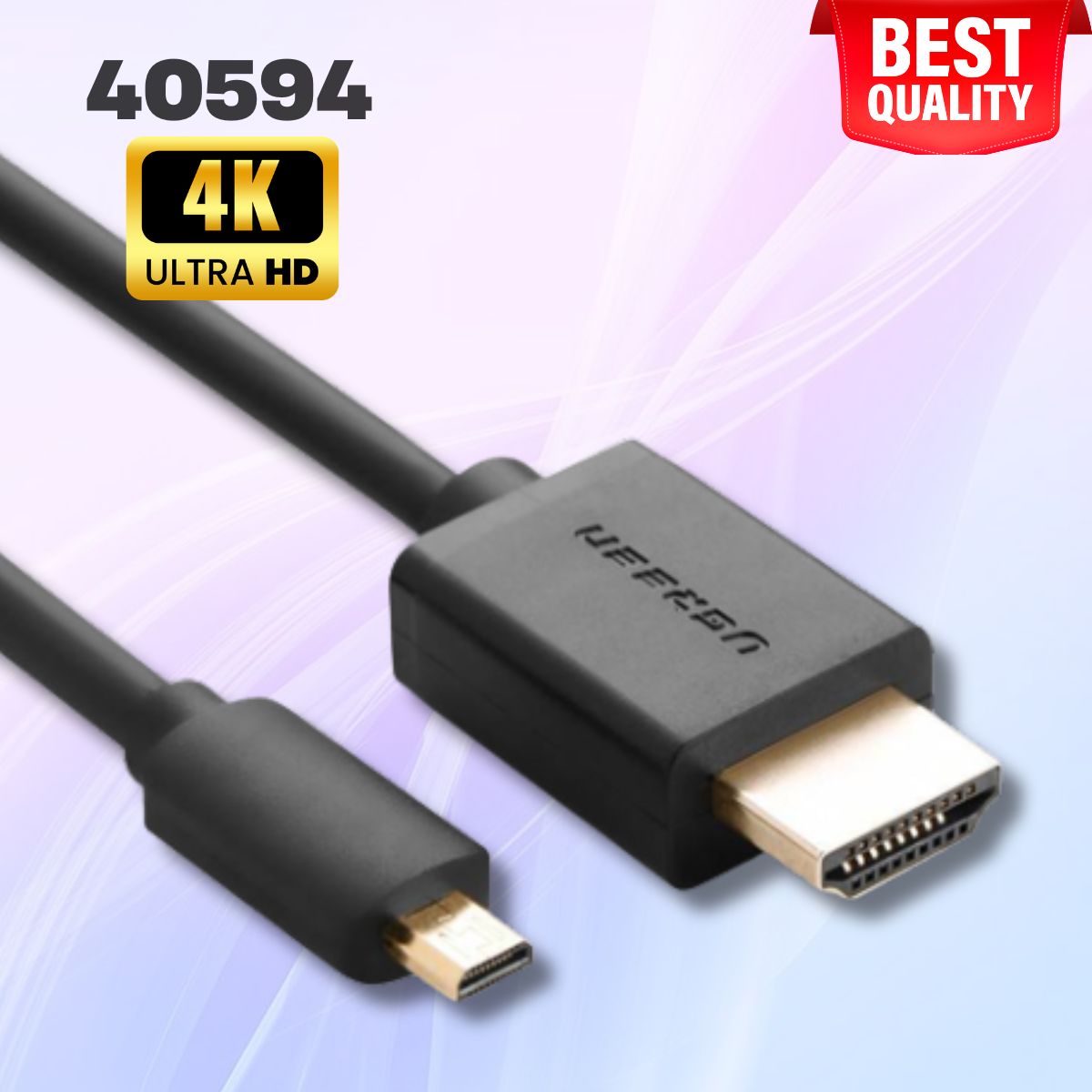 Cáp tín hiệu HDMI chuẩn 1.4 Ugreen 40594 70m màu đen, Hỗ trợ phân giải 4K*2K, Ethernet, Có Chip khuếch đại