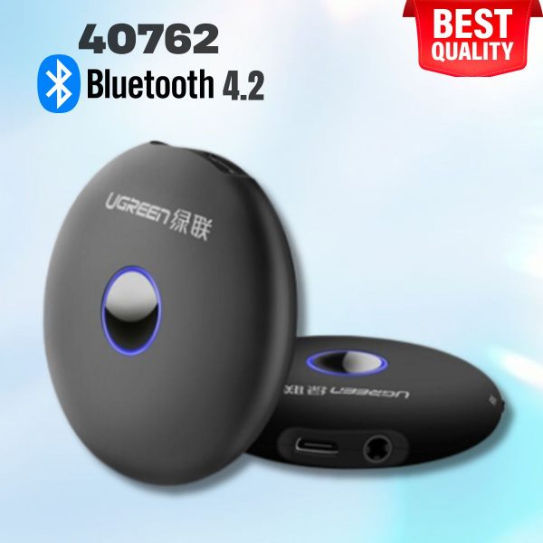 Thiết bị thu phát Music Bluetooth 4.2 Ugreen 40762 màu đen, Hỗ trợ APTX, Khoảng cách 10m