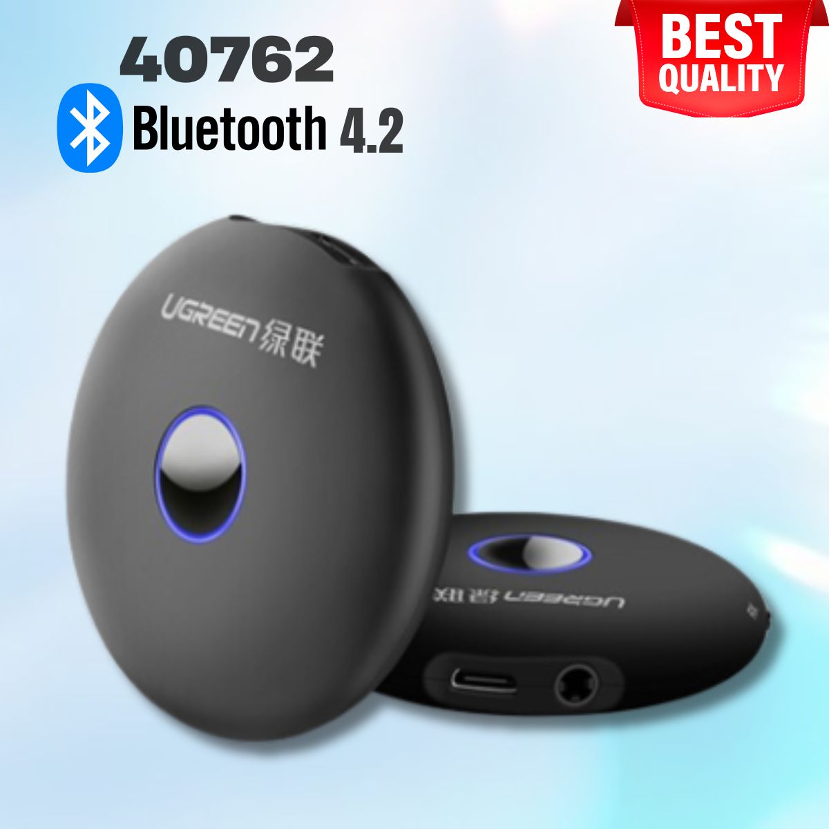 Thiết bị thu phát Music Bluetooth 4.2 Ugreen 40762 màu đen, Hỗ trợ APTX, Khoảng cách 10m