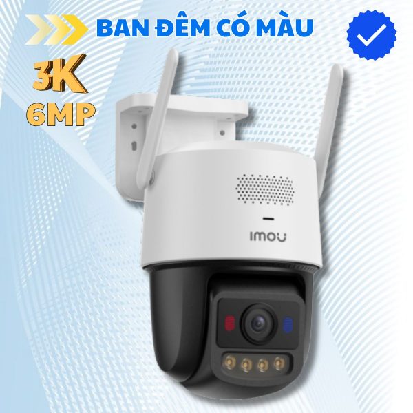 Camera Wifi màu ban đêm Imou Titan Pro IPC-U7LP-6V0NE 6MP 3K+ Aurora nhìn đêm như ngày, Phát hiện người & xe, Mic & loa tích hợp