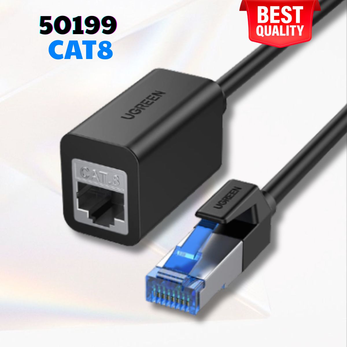 Cáp nối dài mạng LAN CAT 8 dài 1m Ugreen 50199 Hộ trợ 40Gbps/ 2000Mhz