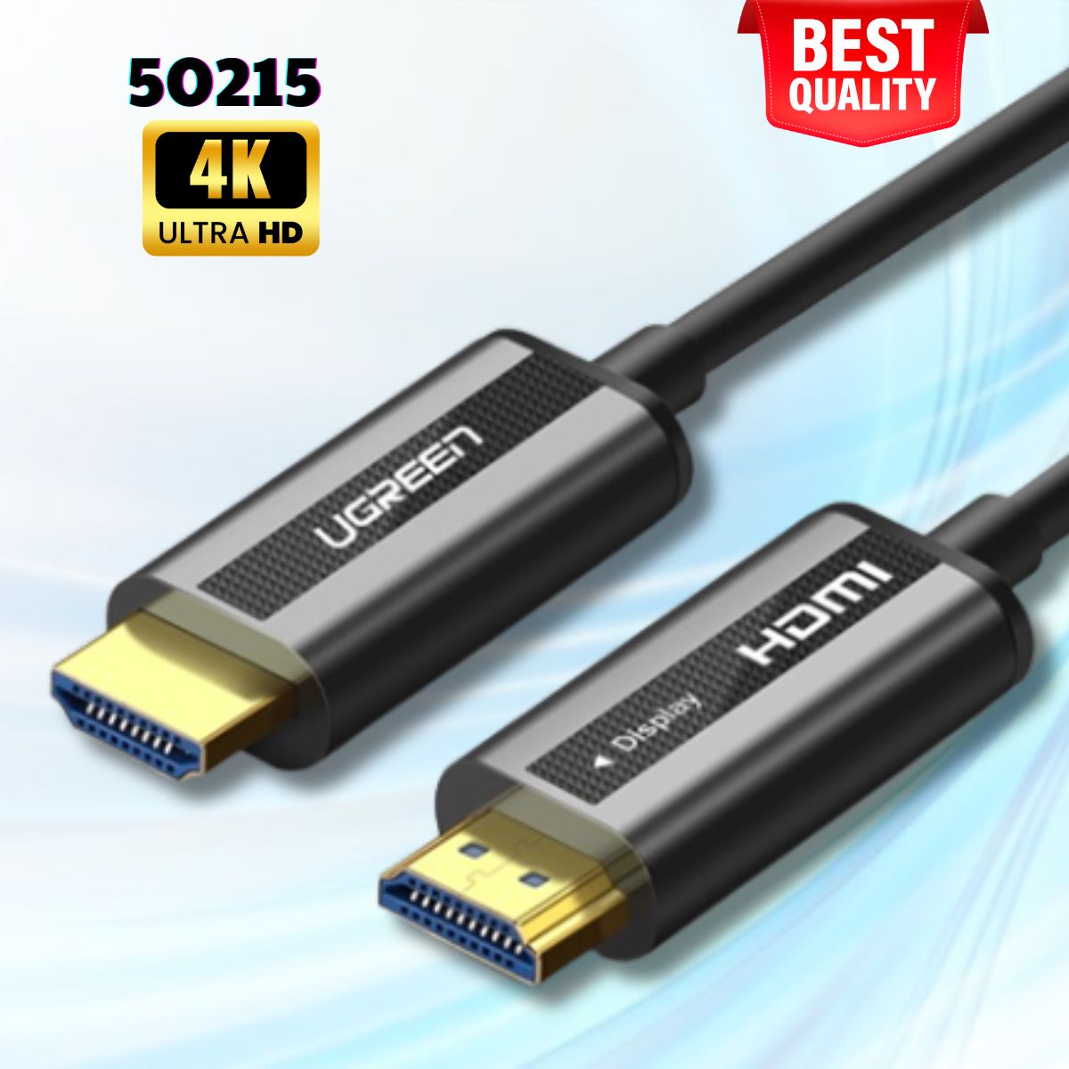 Cáp HDMI 2.0 sợi quang Ugreen 50215 Dài 15m, Độ phân giải 4K/60Hz, Hỗ trợ Chipset