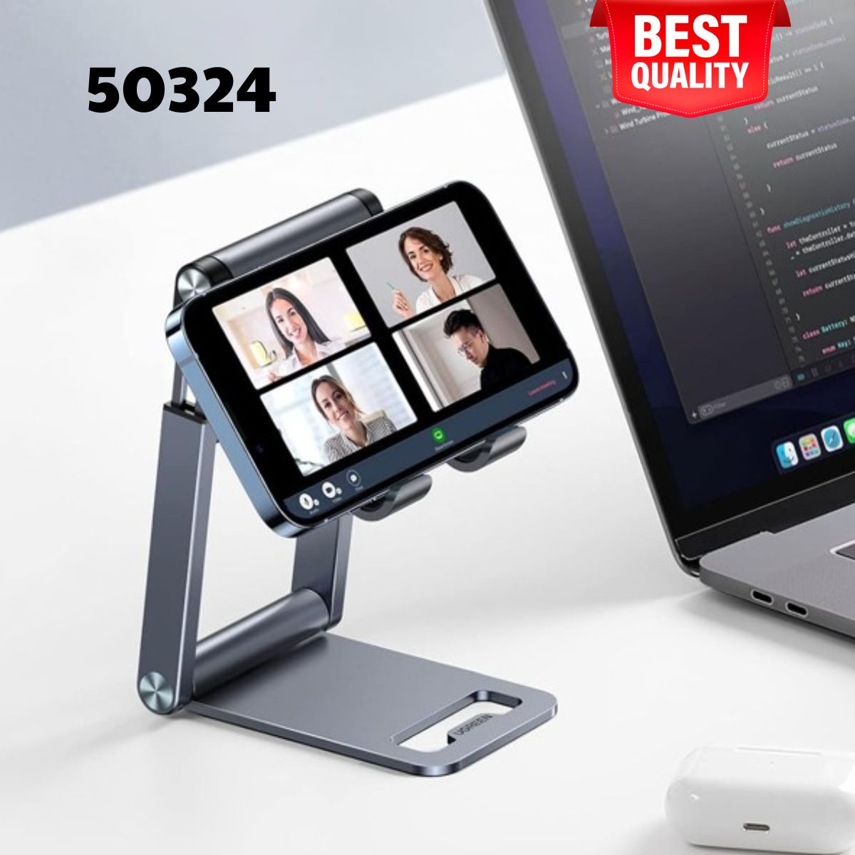 Giá đỡ điện thoại để bàn Ugreen 50324 Hợp kim nhôm cao cấp, Tăng giảm chiều cao