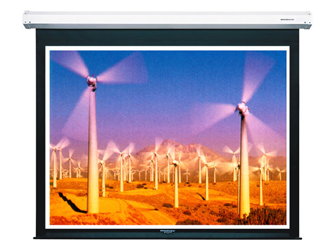 Màn chiếu điện 135 inch APOLLO, DALITE có Remote, màn lớn không bị nối, tỷ lệ 1:1