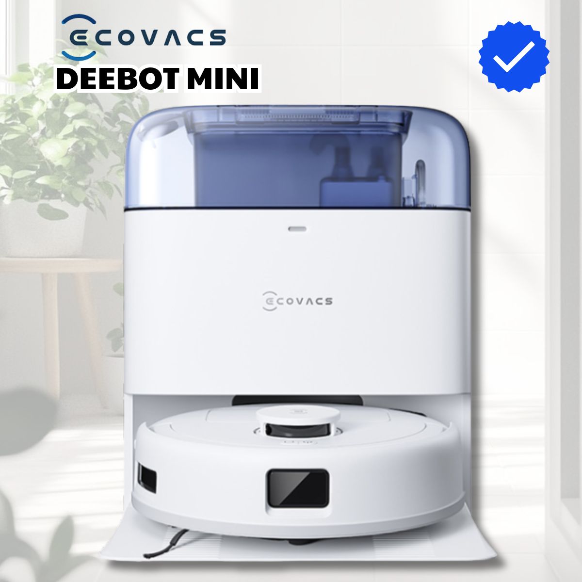 Robot hút bụi lau nhà Ecovacs Deebot Mini Tích hợp tay cầm, Lực hút 9.000Pa, Trạm sạc OMNI linh hoạt