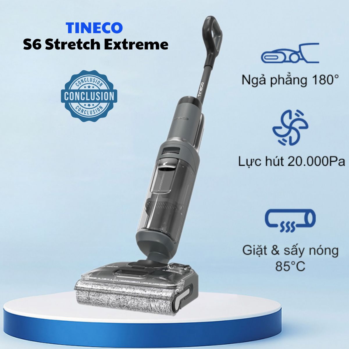 Máy hút bụi lau nhà Tineco S6 Stretch Extreme Lực hút 20.000Pa, sạc nhanh